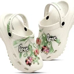 doctor health super soft Women's Stylish Beige Platform Clogs with Love Charms | Lightweight Slip-On Slippers for Casual Wear | Trendy Designer Look-picture-30