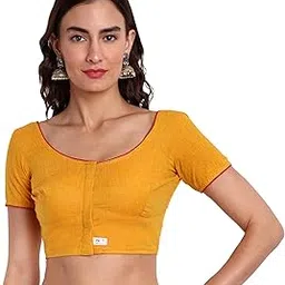 jisb Women's Cotton Short Sleeve Plain Blouse image 1