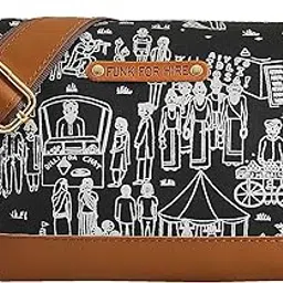 funk for hire Women Printed Canvas Small Mini Compact Box Sling Crossbody Bag with Wide Broad Strap-picture-26