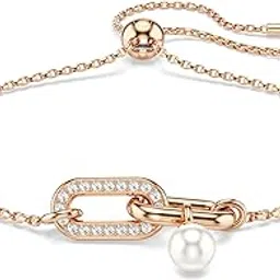 swarovski [Official] [Swarovski] Constella Bracelet, Crystal Pearl, Round Carved, White, Rose Gold Tone Plating image 1