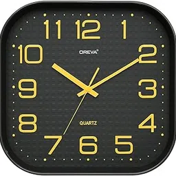 OREVA 12 Inch Round Fancy Embossed Number Dial Contemporary Stylish Quartz Clocks Modern Analog Silent Wall Clock for Living Room Bedroom Latest Home Décor Office AQ-9727SS (B. Golden) image 1