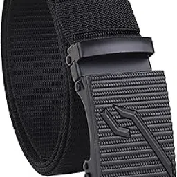 sunshopping Men’s Causal Nylon Woven Fabric Auto-lock buckle Belt With No Holes (BAG-69-BL)-picture-47