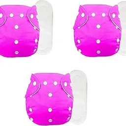 Baby Cloth Diapers 0 To 3 Years | Side Leakage Proof Washable Reusable Diaper For New Born Baby 3 Diaper 3 White Insert pad (Pack Of 6) (Pink)-picture-31