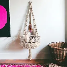 R.R.LALA Cat Hammock for Pets, Macramé pet Bed, Boho Hanging Pet Bed, Macramé Hammock Swing, Cat Gift, Pet Furniture Pet Hammock Without Any Pillow Color: Off White-image-103