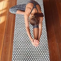 STONEMUNK Premium Cottton Reversible Yoga Mat for Women & Men 2x6 Feet Anti-Slip Cotton Backing Organic Cotton 8mm Thick For Home & Gym - Multicolor-picture-36