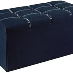 Chaahat Furniture Folding Storage Ottoman, Free Pillows, Long Shoes Sofa Bench, Fabric Linen Footrest Stool for Laundry, Storage Space, End of Bed Seat CF-picture-15