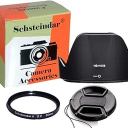 Schsteindar® HB-N106 Bayonet Lens Hood + 55mm UV and 55mm Lens Cap for Nikon HB-N106 Bayonet Lens Hood for 18-55mm AF-P & 18-55mm f/3.5-5.6G VR AF-P DX (Not for AF-S)-picture-19