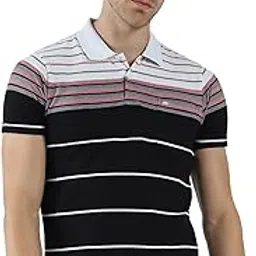 monte carlo Men's Regular Fit Polo T-Shirt | Half Sleeve | Striped Pattern| Casual Everyday Wear | Stylish & Comfortable Tshirt for Men-picture-24