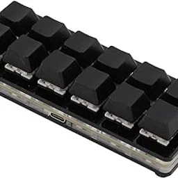 Programmable Macro Keyboard, 12 Key USB Type C Wired Gaming Keyboard, Hot Swappable Red Switch Custom One Handed Mechanical Keyboard for Gaming Office (Black)-image-4