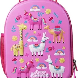 smily kiddos 3 Ltrs Eva Hardtop Lunch Bag Cartoon/Boy/Girl/Baby/ (3-5 Years) V2 Animal Theme Pink-picture-30