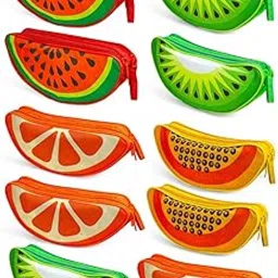 AMANVANI School Pencil Pouch, Fruit Design Pencil Case for Girls & Boys, Semi Circle Stationery Case, Birthday & Kanjak Return Gift for Kids, Two Zipper Pouch for Stationery and Art Supplies (12 Pcs)-picture-66