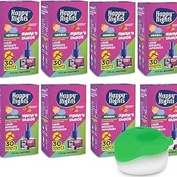 Happy Night 45 ML Mosquito Liquid Vaporizer - Mosquito Repellent - Mosquito Refill - Strawberry Mosquito Refill - Natural Insect Repellent - Chemical-Free - Baby Safe Repellent - Fits in All Machine - Set of 8-picture-34