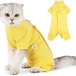 KUTKUT Cotton Cat Recovery Suit For Abdominal Wounds & Skin Diseases,Breathable Surgical Recovery Shirt After E-Collar Alternative For Cats Kitten (Size:S,Chest:34Cm - 38Cm,1 Count)-picture-69