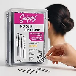 Grippy U Hair Pins for Women & Girls | Stylish U-Shaped Hairpins for Hairstyling | Hair Styling U Pin Hair Accessories for Women | Juda Pins for Hair Bun (Pack Of 250, Small)-picture-39