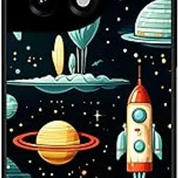 NDCOM for OnePlus 11R Back Case | Elegant One Plus 11R Cover | Premium 11R OnePlus Back Cover for Enhanced Protection | Space Adventure Printed Metal Case-picture-25