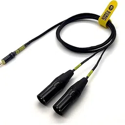 Sonic Plumber Black and Gold 3.5mm (1/8 Inch) EP Stereo to Twin XLR Male Interconnect Cable with Cable Tie (1.5meter / 4.92ft)-picture-28