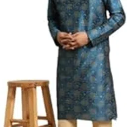 sojanya Men's Silk Blend Regular Fit Casual (Since 1958 Printed ONLY Kurta-picture-19