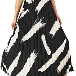 lookshine | Skirt for Women | Brush Printed Skirt | Stylish and Beautiful Brush Print | Brush Pleated Maxi Skirts for Women | Perfect for Western Skirt | Long Elastic Waist-picture-10
