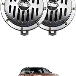 Lovmoto Small Universal Car Bike Horn Chrome Super truck Horn Air Horn Electric Horn Air Horn Red Waterproof Horn High Tone and Low Tone Horn with Metal Holder Car Horn Comfortable For Jet-ta-image-5