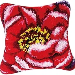 HEAVENGLOW Latch Hook Rug Kit DIY Embroidery Needlework Cushion Pillow Mat Red Flower 1 Crafts | Needlecrafts & Yarn | Rug Making | Latch Hooking | Latch Hooking Kits-image-85