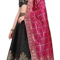 swami studio ANADI CREATION Women's Jacquard Banarasi Silk Semi-stitched Lehenga Choli Set With Banarasi Dupatta-picture-39