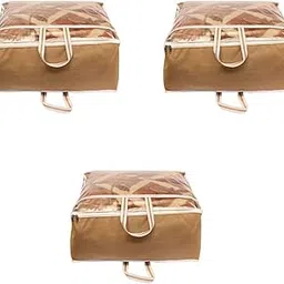kambal Storage cover pack of 3 beige with Handles, Large Capacity,-picture-12