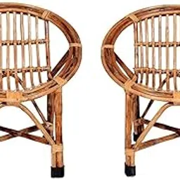 CRAFTCANE Bamboo Wood Chair for Kids, Baby Chair,Children with Back Rest| Natural Cane Chair for Home|Kursi| Living Room, (Small) 1-10 Yr.(Set of 2)-picture-46