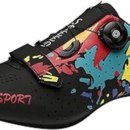 MERISHOPP Road Bike Cycling Shoes Riding Shoes Fits Look/SPD/SPD-Sl Cleats Black 44-picture-15