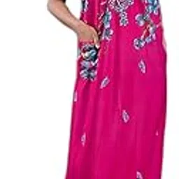 rajeraj Satin Women/Girls Nighty/Night Gown/Sleep Wear Casual Wear and Home Dress-076 Pink-picture-11
