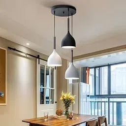 Avior Aluminium Hanging Lights for Dining Table, Lamp for Living Room Corner, Decorative Ceiling Pendant Light for Center of Draaing Room (3 Lights Round Cluster)-image-1