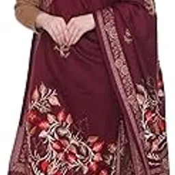 Women's White Floral Embroidered Shawl, Traditional Design with Tassels-picture-25