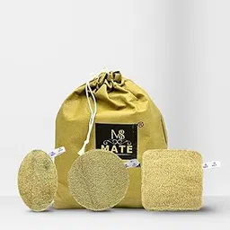 M8MATE Natural Loofah Sponges (Set OF 3+1) with Storage Bag, 100% Natural, Reusable Bath and Body Scrubbers-image-25