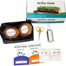 Growtime DIY Microgreen Kit – Broccoli & Rocket, DIY Grow Your Own Kit at Home & Kitchen (2 Seeds Packet, Multicolour) image 1