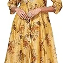 rangmanch by pantaloons Women's A-Line Chanderi Classic Calf Length Dress-picture-18