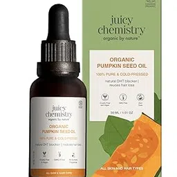 Juicy Chemistry Organic Pumpkin Seed Oil, 30 ml | 100% Pure, Virgin, Cold Pressed & Certified Organic Carrier Oil | Anti-Ageing, Hair Growth, Fast Absorbing-image-38