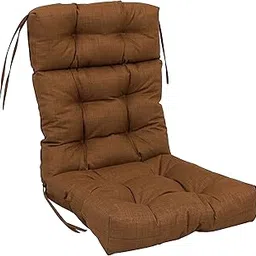 Blazing Needles Indoor/Outdoor Tufted Seat/Back Chair Cushion, 20" x 42", Mocha-image-7