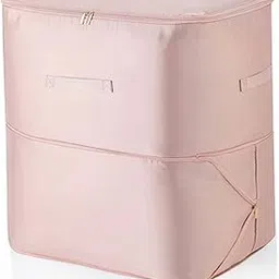 PRIME PICK Bed Cover Bag – Large Capacity Storage Bag for Comforters, Quilts, Bedding, Clothes, and Seasonal Items – Durable, Waterproof, Foldable with Zipper Pink Pack of 1 image 1