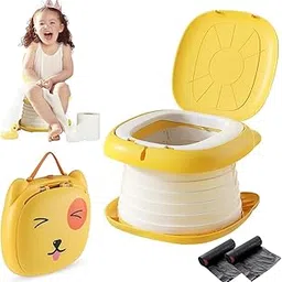 Richtots Premium Portable Potty Seat for Kids Toddler,Foldable Travel Potty Training Seat,Baby Potty Stool for Outdoor,Training Toilet Seat Emergency Toilet for Car, Outdoor, indoor (Yellow)-picture-26