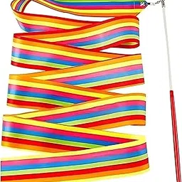 Kaku Fancy Dresses Bele Dance Accesory Ribbon Stick -Multicolor, 3-10 Years, For Unisex-picture-24