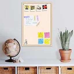 ArtzFolio Whites Family Antique White Colour | Bulletin Board Notice Pin Board | Vision Soft Board Combo with Thumb Push Pins & Sticky Notes | Natural Brown Frame | 12 x 18 inch (30 x 46 cms)-picture-12