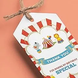 Carnival Theme Thank You Cards/Tags (2 x 3.5 inches/250 GSM Cardstock/Multicolour/30Pcs)-picture-21