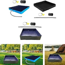 SECRET DESIRE Portable Foldable Shower Pan Camping Shower Base Floor for Home Travel Beach Blue 86cmx86cmx13cm-image-37