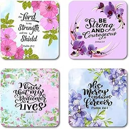 AR Creative The Lord is My Strength - Bible Verse Fridge Magnet for Home Decoration, Bible Quotes MDF Wooden Fridge Magnet, Bible Verse, Home, Office Decor (3.5 inch x 3.5 inch) Set of 4-image-47