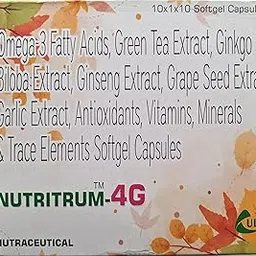 Nutritrum-4G Multivitamin Softgel Capsules with Omega-3, Green Tea Extract, Ginseng, Vitamins and Minerals, 10 Capsules-image-22
