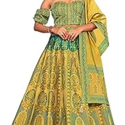 purvaja Women Faux Silk Semi-Stitched Lehenga Choli Set-picture-32