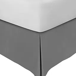 Missouri Split Corner Bed Skirt 16 Inch Drop Soft and Smooth Microfiber Wrinkle and Fade Resistant Queen Size, Dark Grey Solid-picture-48