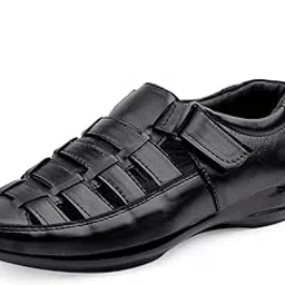 Men's Leather Fisherman Sandals, Closed-Toe Comfort Shoes, Black | Leather Sandals for Men | Fisherman Sandals | Closed Sandals-image-36