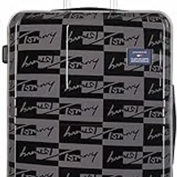 tommy hilfiger Spring Field Hard Luggage Trolley Bag for Travel - 75 cms, Black & Grey with PC Film 8 Wheel Large Unisex Bag-picture-14