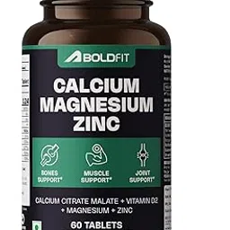 Boldfit Calcium Tablets 1000mg for Women & Men with Magnesium, Zinc, Vitamin D and B12 - Calcium Supplements Ideal for Bone and Joint Support - 60 Vegetarian Tablets-image-97