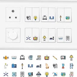 Switch Board Stickers for Home - 3 Sheets Self Adhesive, Electric Switch Board Covers, Vinyl Transparent Stickers for Switches, Light Fan Stickers, Wall Switch Board Stickers, 22.9 cms-image-22